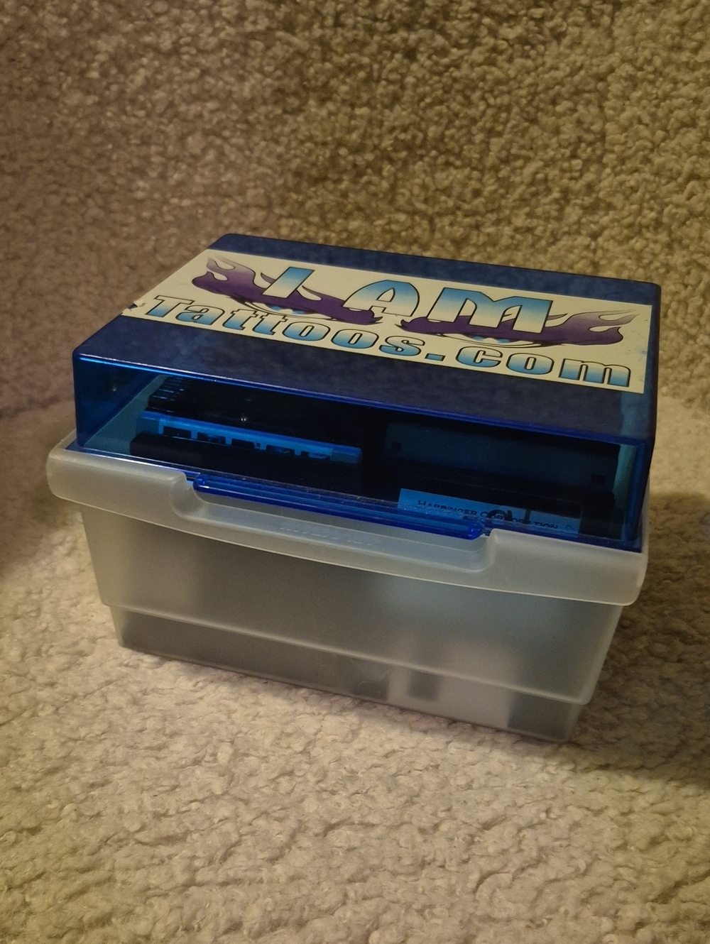 Translucent Blue-Lid Storage Box with 60 Floppy Disk New And Used